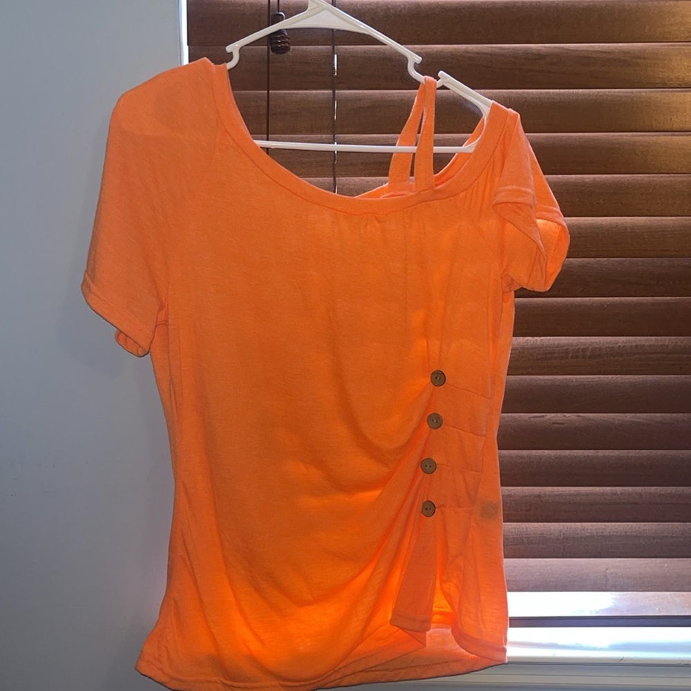 Orange off the shoulder top from shein. brand new never worn. XL - Picture 3 of 6